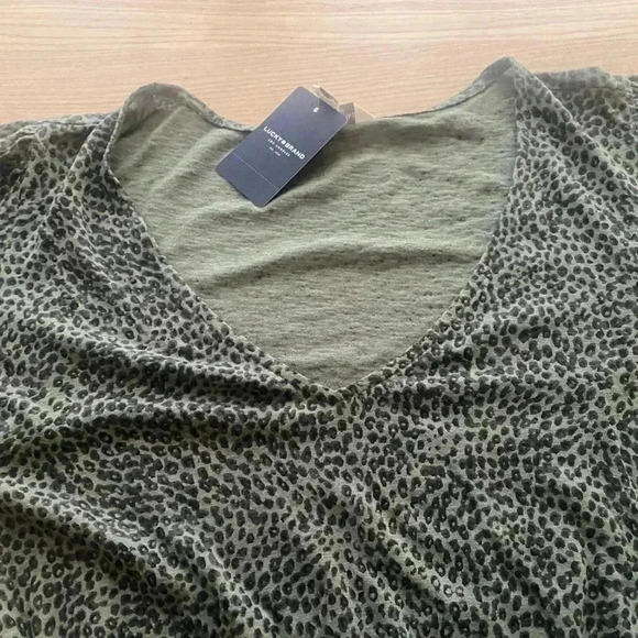 🆕Lucky🍀Brand Olive Leopard Print Babydoll Top🆕 - Picture 5 of 11